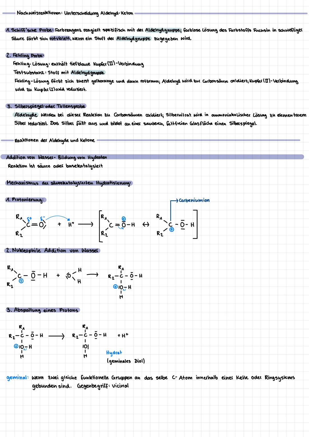# Carbonylverbindungen

Carbonyl verbindungen sind Oxidationsprodukte des Alkohole. Man unterscheidet
zwischen Aldehyden (Alkanale) und Keto