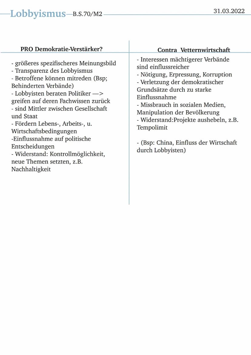 B.S.66
Interssensverbänd und Lobbyismus
Interessenverbände: Auf Dauer angelegte Personenvereinigung mit dem Ziel,
den politischen Willensbil