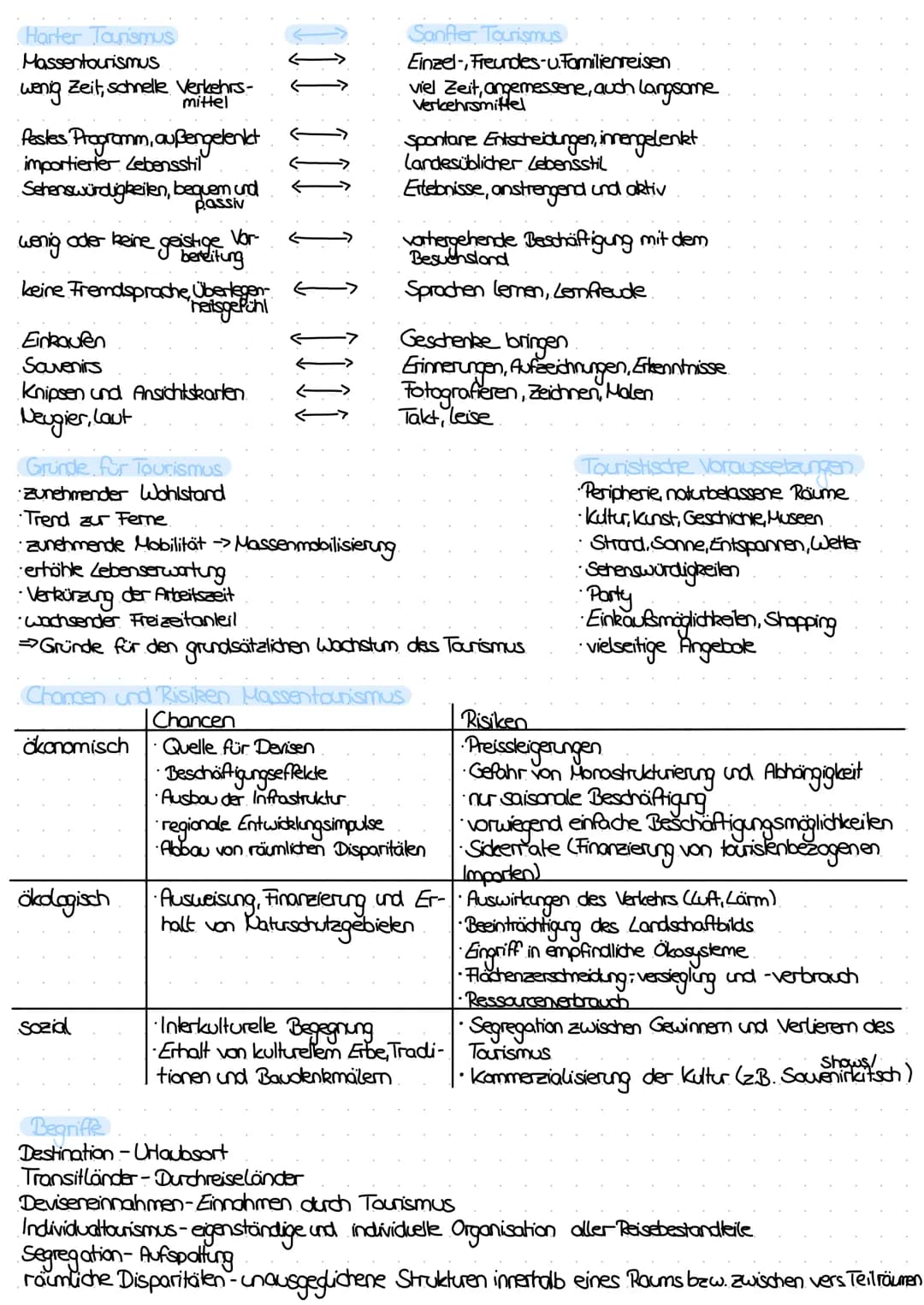 ERDKUNDE: LERNZETTEL Tourismus
er d kun
Tourismus Allgemein
•Dienstleistungsbranche Tourismus bedeutender Wirtschaftsfaktor
→ weltweit etwa 