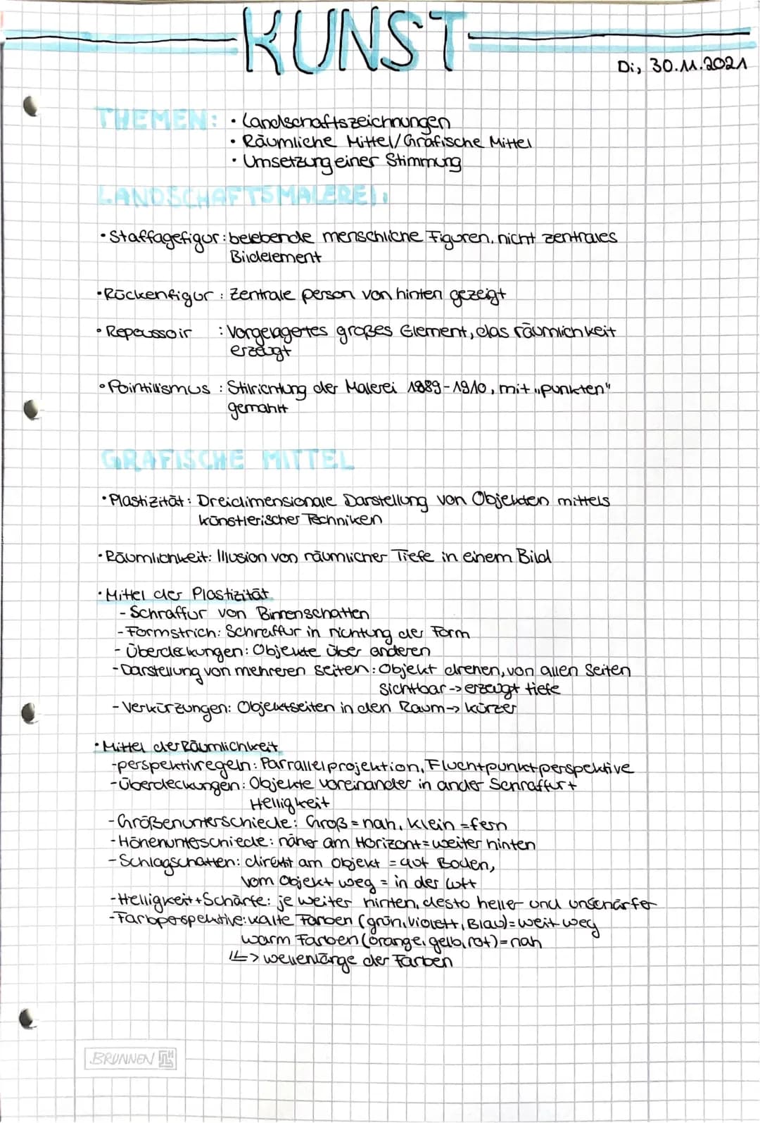Landschaftszeichnung/ Raumschaffende Mittel
