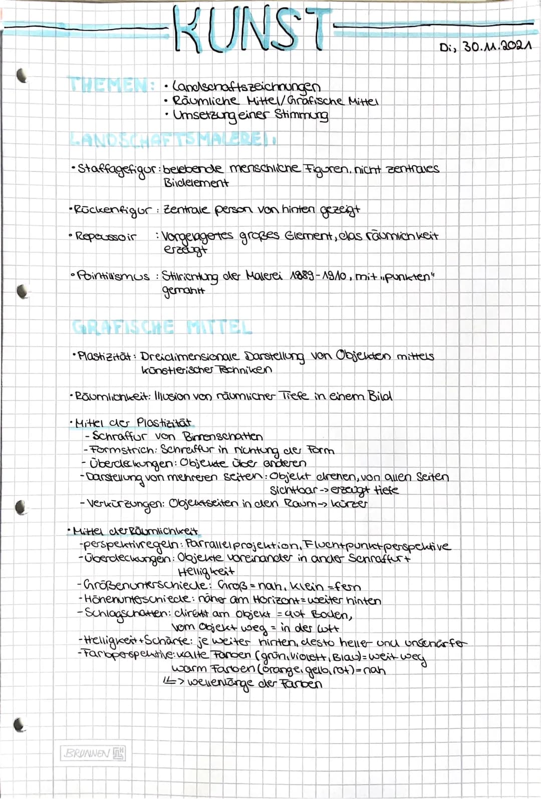 KUNST
THEMEN: • Landschaftszeichnungen
.
.
Räumliche Mittel/Grafische Mittel
Umsetzung einer Stimmung
•Staffagefigur belebende menschliche F