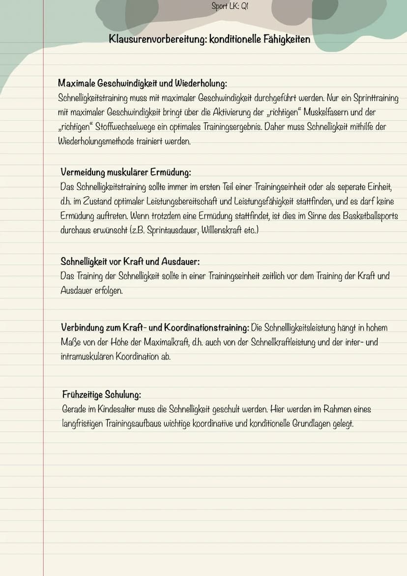 Sport LK: QI
Klausurenvorbereitung: konditionelle Fähigkeiten
BEGRIFFSDEFINITIONEN
Die vier konditionellen Fähigkeiten:
1: Ausdauer ist die 