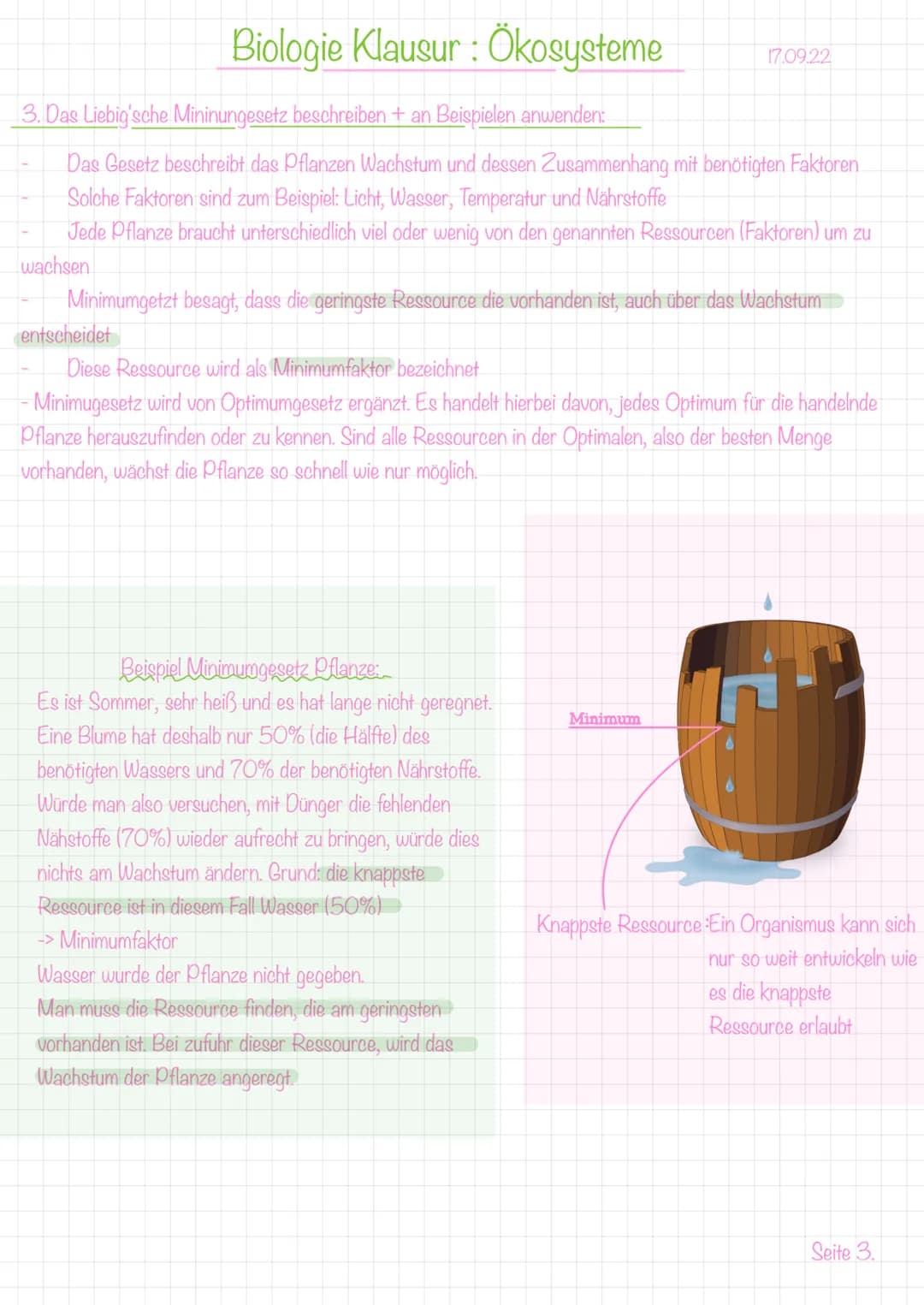 1. biotische und abiotische umweltfaktoren nennen und zuordnen:
Biologie Klausur : Ökosysteme
Abiotische Umweltfaktoren: Nichtlebend
Umweltf