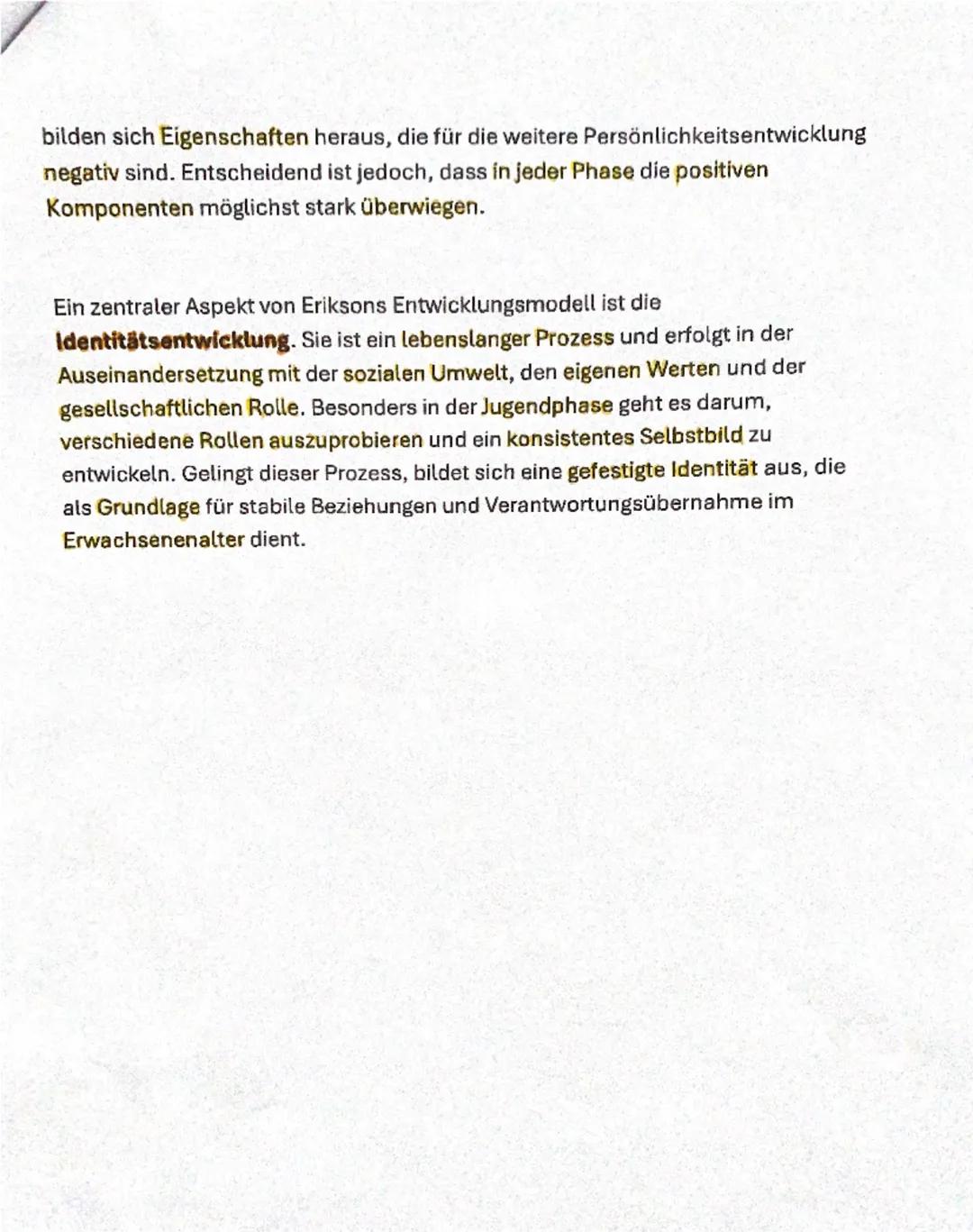 --- OCR Start ---
fillern
Fokussierung
Psychosoziale Entwicklungstheorie nach Erik Erikson
Die psychosoziale Entwicklungstheorie nach Erik E