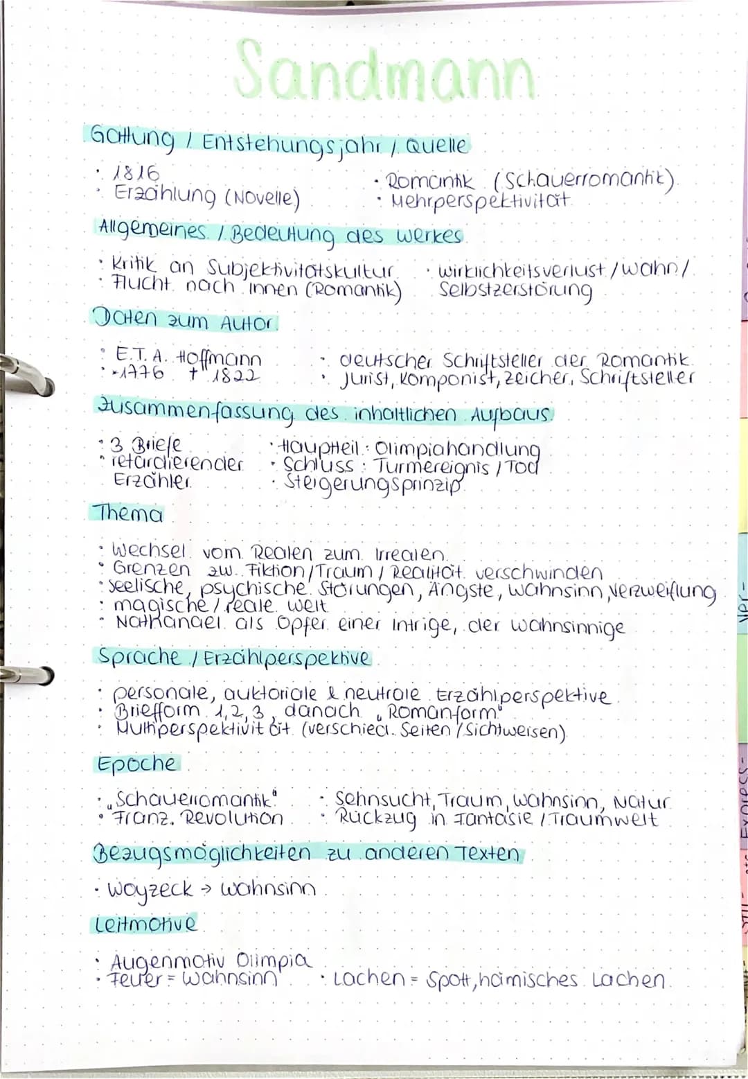 Gattung / Entstehungsjahr / Quelle
1816
Eraahlung (Novelle)
Allgemeines / Bedeutung des werkes.
Kritik an Subjektivitätskultur
Flucht nach I