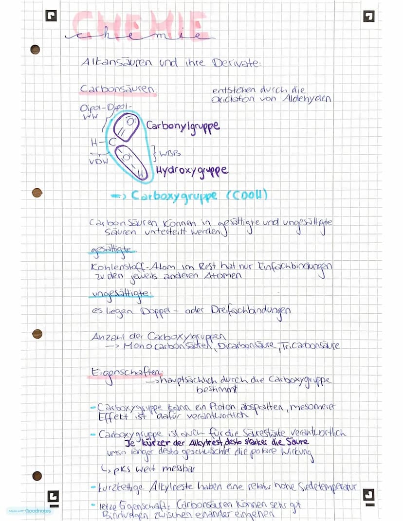 IG
Made with Goodnotes
Allan sauren
&
Derivate
T
نفسم
-
Carbonsauren
Veresterung zseiten
verseifung
Aciditat
- Aromate (Benzol), Hückel Rege