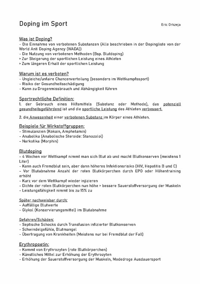 Know Doping im Sport Präsentation/Referat  thumbnail