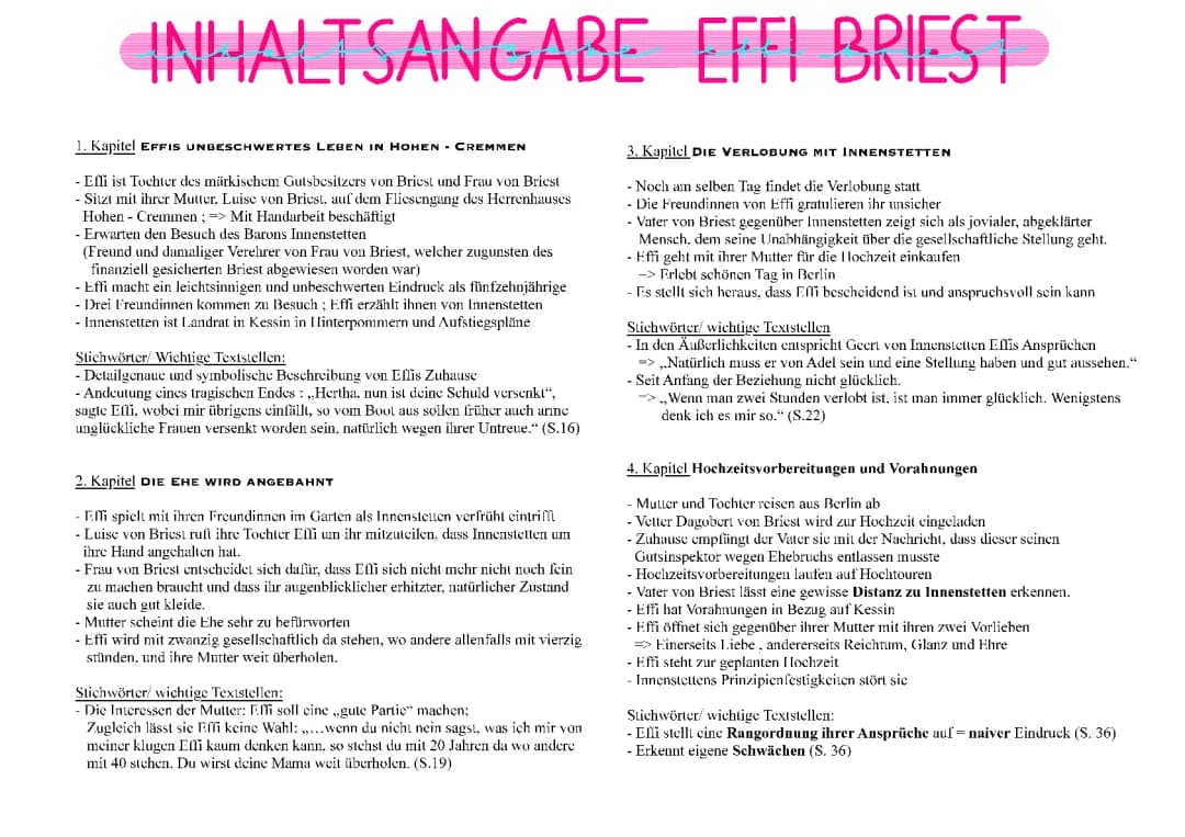 Effi Briest Zusammenfassung und Analysen für dein Abitur