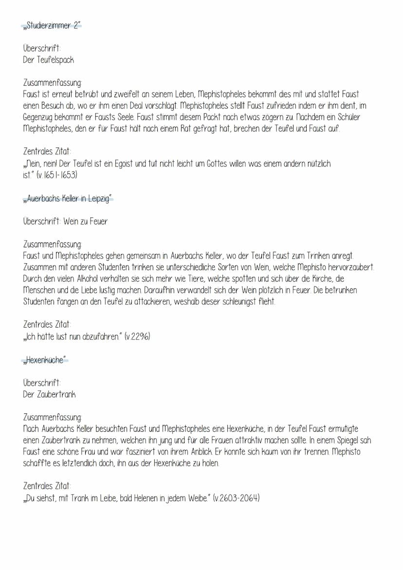 Faust
Charaktere:
Faust
- Gelehrter & Doktor (hat alles, was damals möglich war zu studieren, studiert)
- Weiß nichts mit seinem Wissen/Wiss