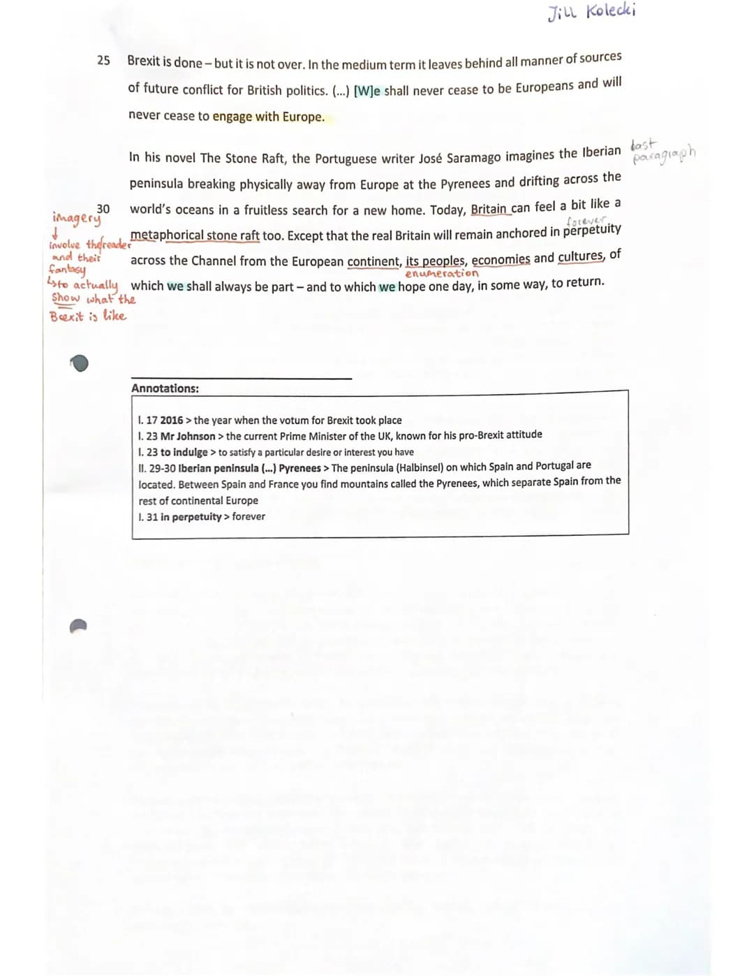 -Gesamtschule
Written Exam No. 3 (Q1/2.HJ/1 EGK)
>>Tradition and change in the UK
Bearbeitungszeit: 135 Minuten Name: Jill
KLAUSURTEIL A: SC