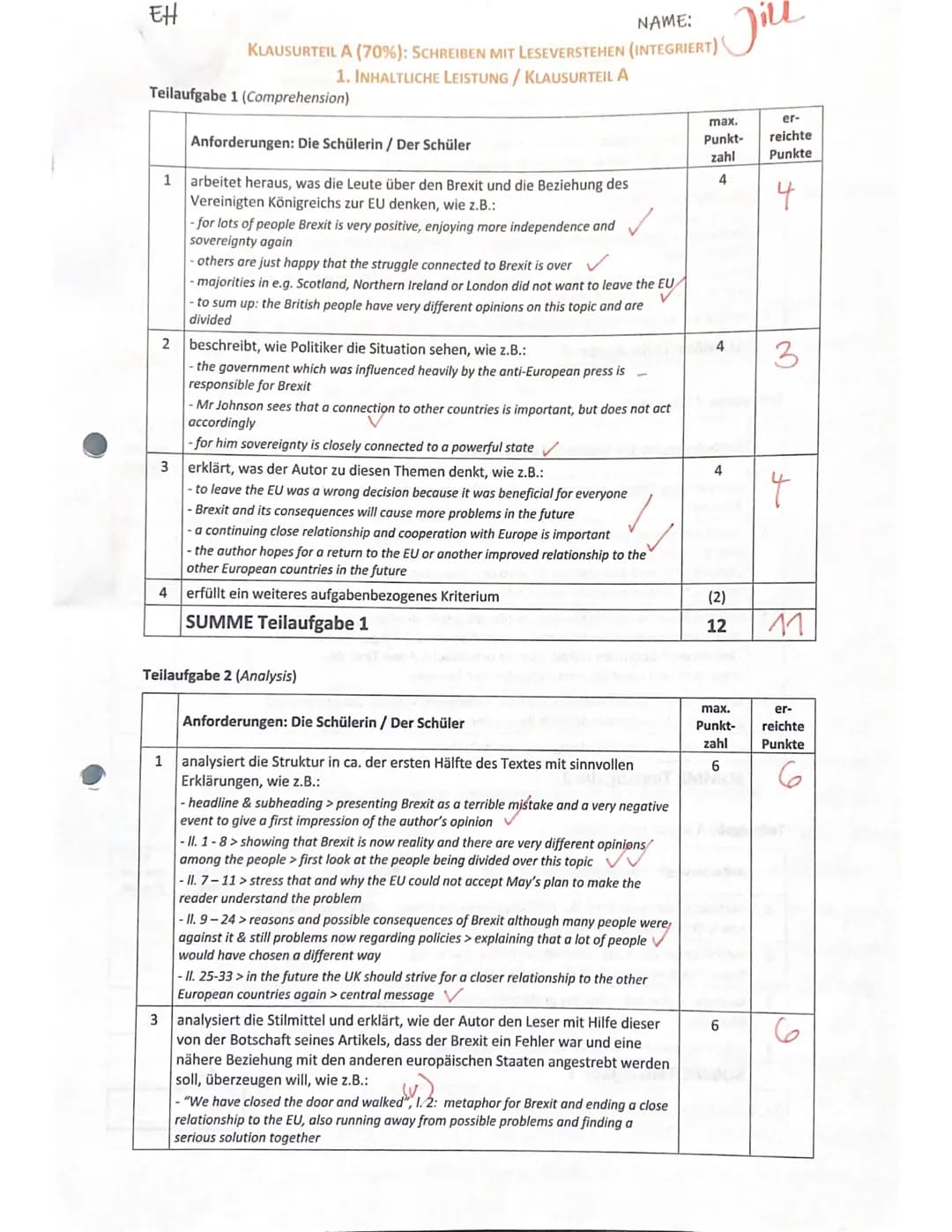 -Gesamtschule
Written Exam No. 3 (Q1/2.HJ/1 EGK)
>>Tradition and change in the UK
Bearbeitungszeit: 135 Minuten Name: Jill
KLAUSURTEIL A: SC