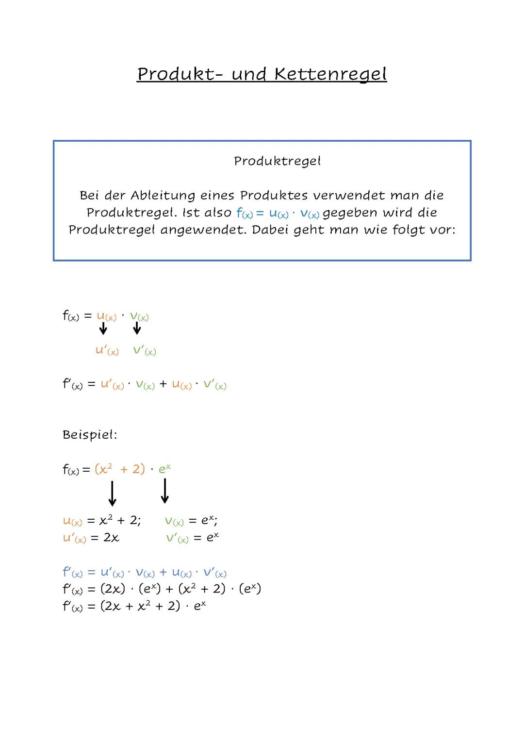Produkt- und Kettenregel