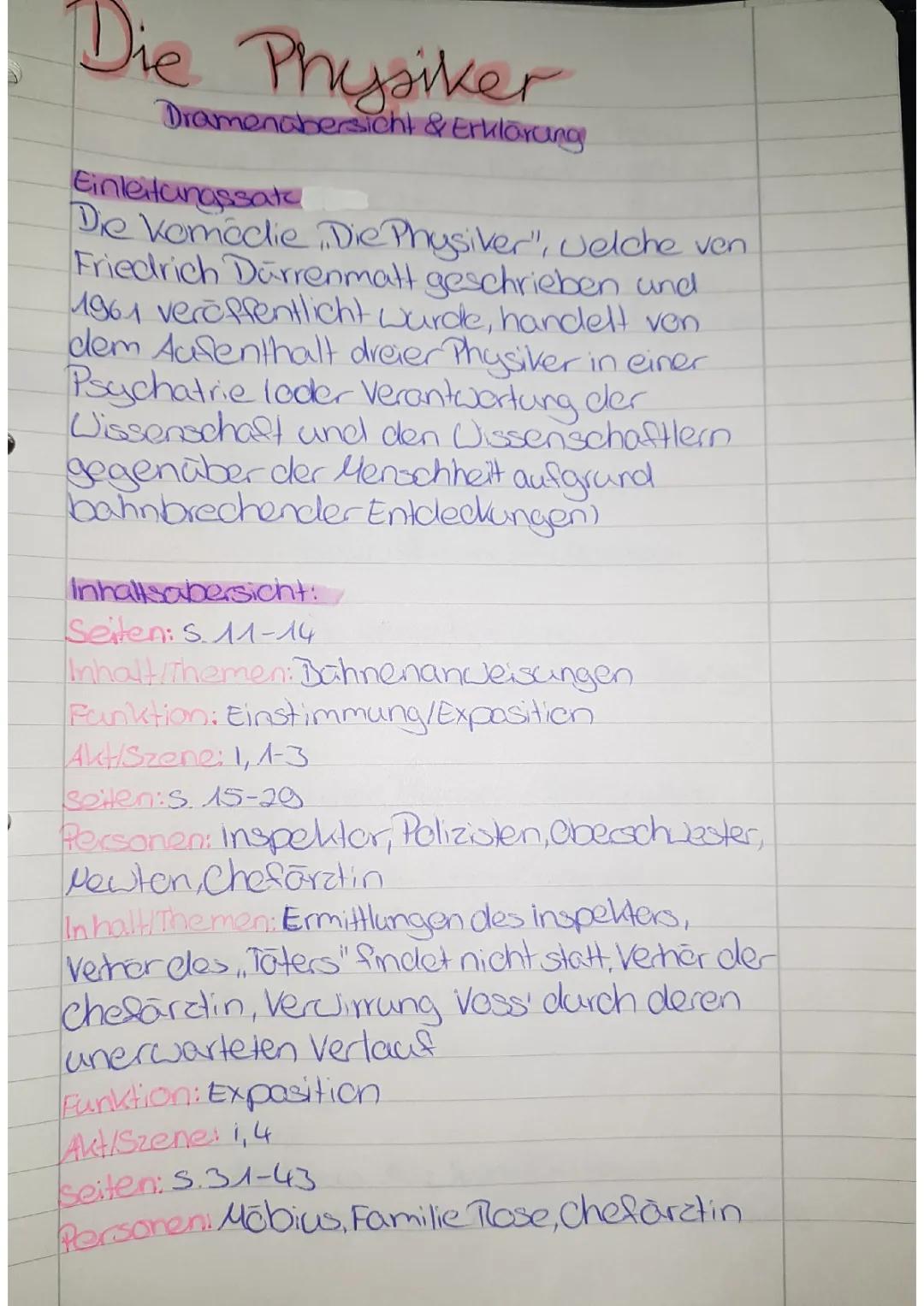 Die Physiker: Szenenanalyse & Zusammenfassung - Seiten 15-85