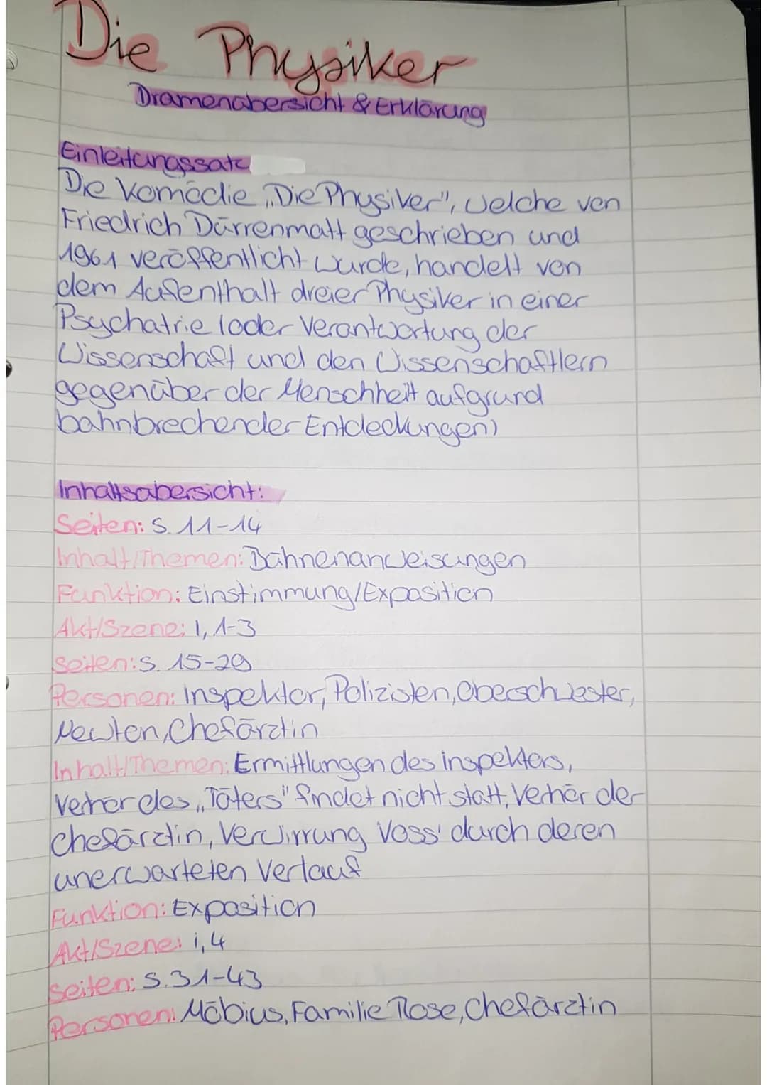 Die Physiker
Dramenabersicht & Erklärung
Einleitungssate
Die Komédie Die Physiker", Jelche ven
Friedrich Dürrenmatt geschrieben und
1961 ver