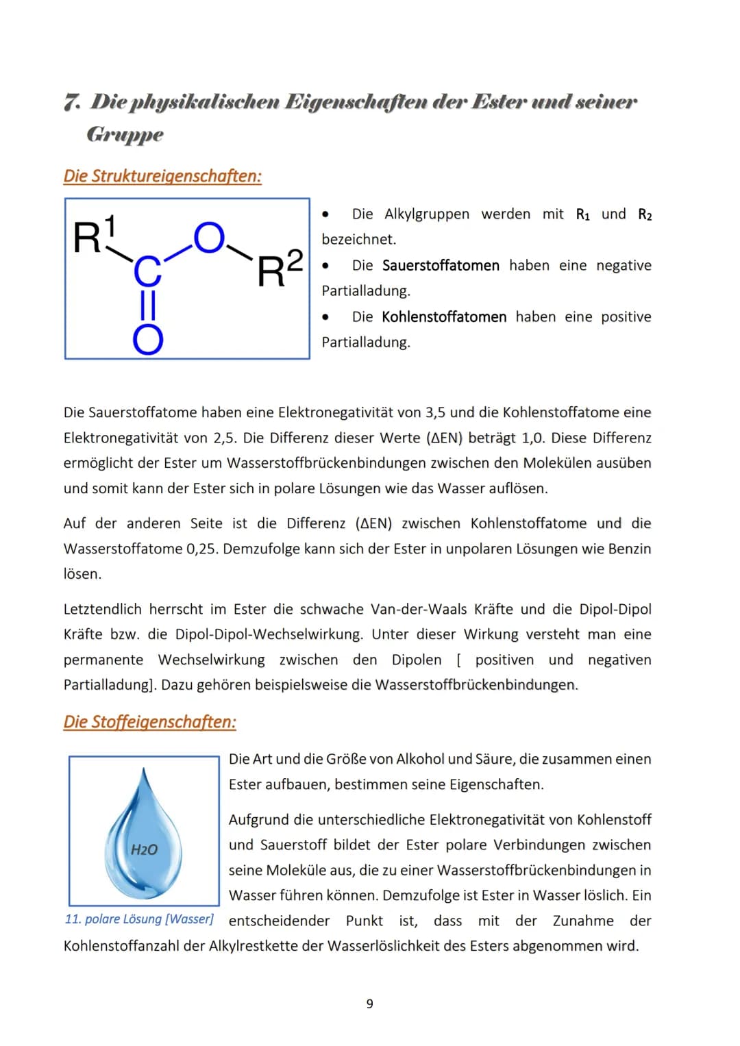 DER ESTER
EINE STOFFKLASSE MIT VIELFÄLTIGEN
ANWENDUNGSMÖGLICHKEITEN
TEIL I (PRODUKT AUS ALKOHOLEN UND SÄUREN)
O
||
C
H
NAME: Ranad Saada
KLA