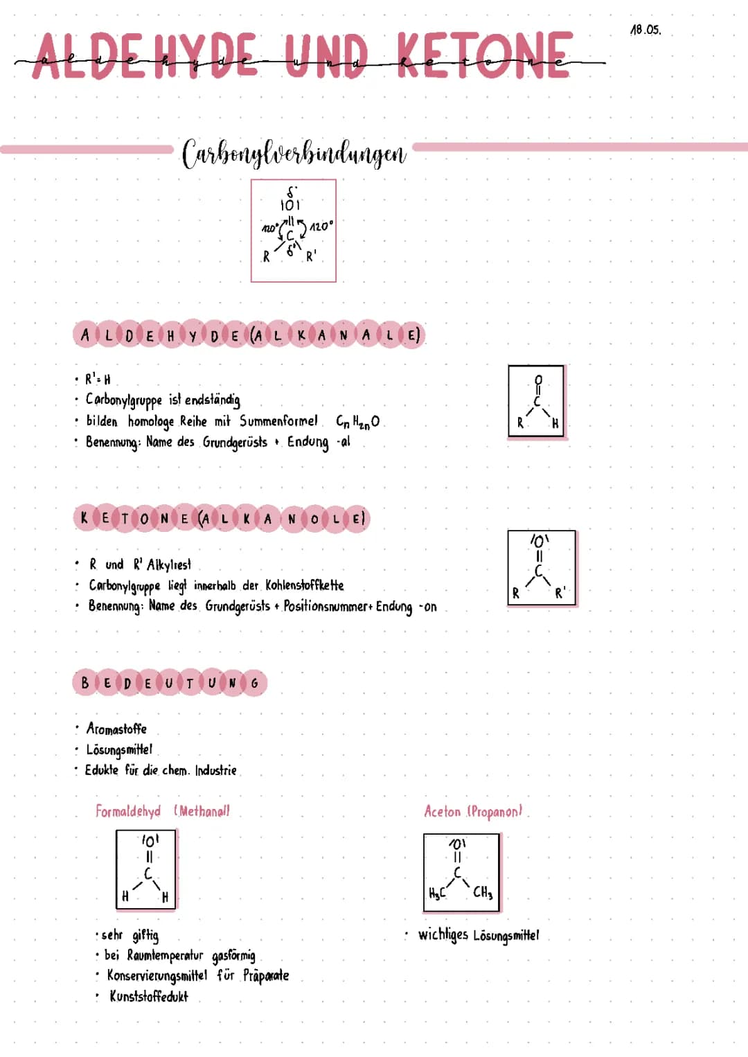 Aldehyde und Ketone