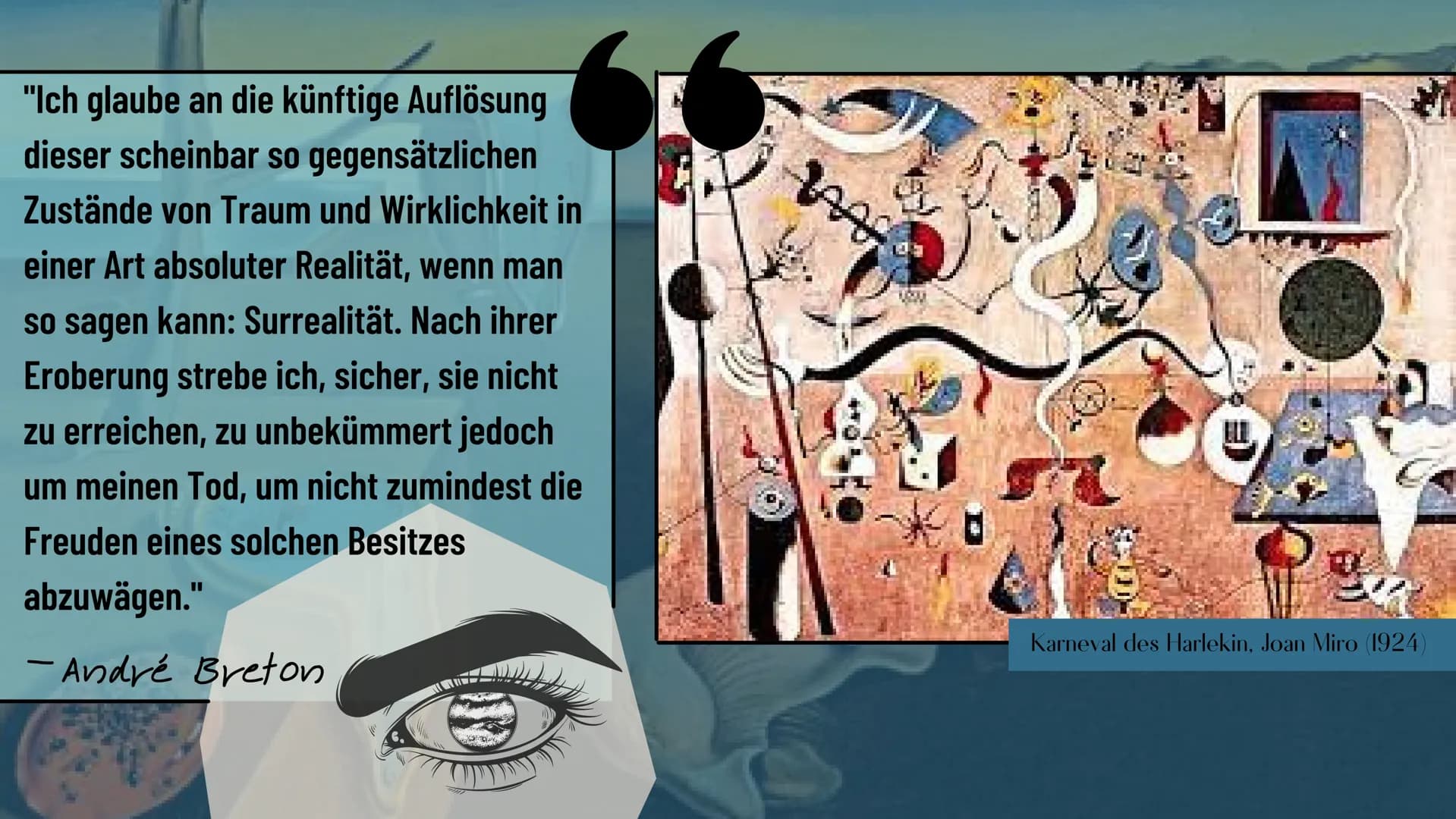 *
*
SURREALISMUS
Die Kunst des Unterbewusst seins
*
*
Sarah Keller
10.08.2021 "Ich glaube an die künftige Auflösung
dieser scheinbar so gege