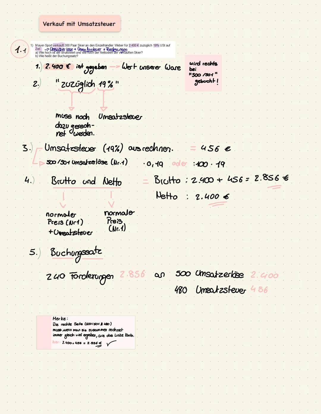 Einkauf und Verkauf (Vorsteuer und Umsatzsteuer)