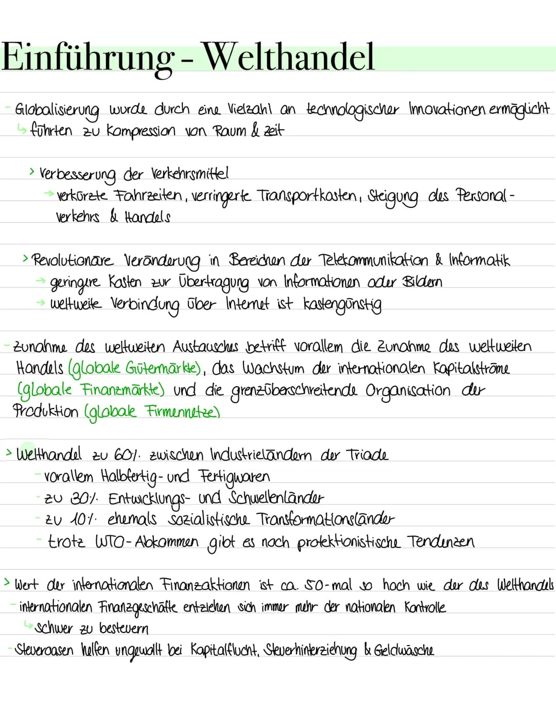 Globalisierung Globalisierung kurz erklärt
Prozess der Globalisierung beschreibt die wirtschaftlichen & politischen Beziehungen
zwischen Sta