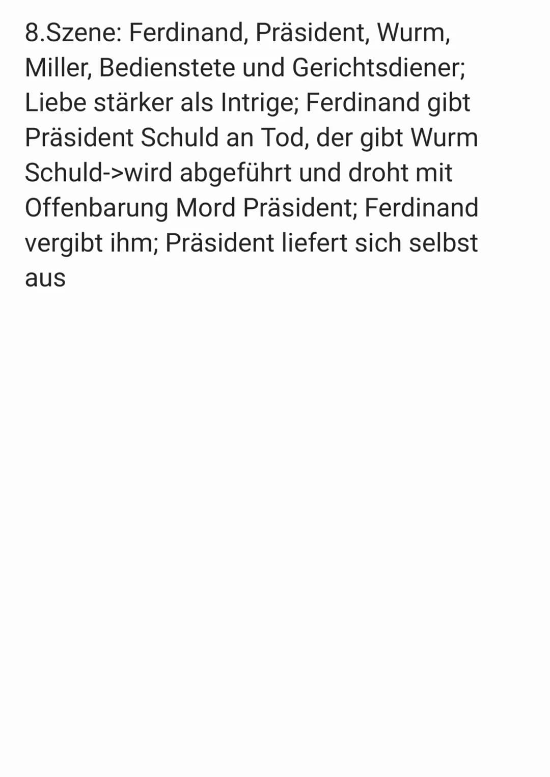 Kabale und Liebe
Akt 1:
1.Szene: Gespräch Miller und Millerin über
Beziehung von Luise und Ferdinand
2.Szene: Wurm will Luise heiraten-> bit