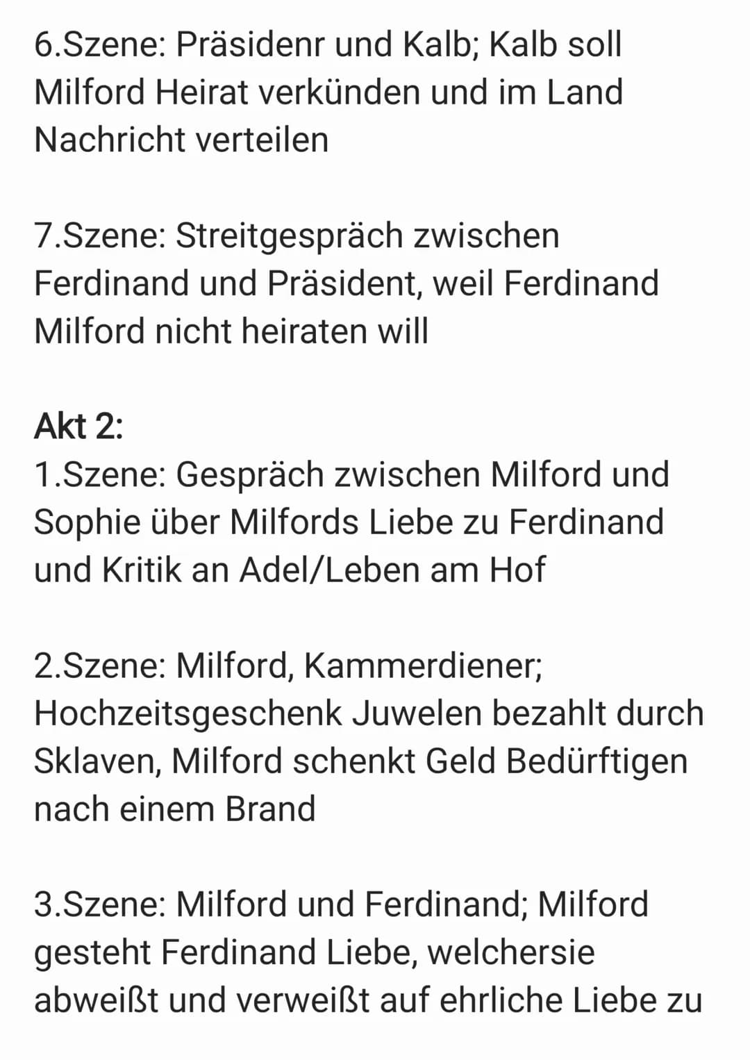 Kabale und Liebe
Akt 1:
1.Szene: Gespräch Miller und Millerin über
Beziehung von Luise und Ferdinand
2.Szene: Wurm will Luise heiraten-> bit