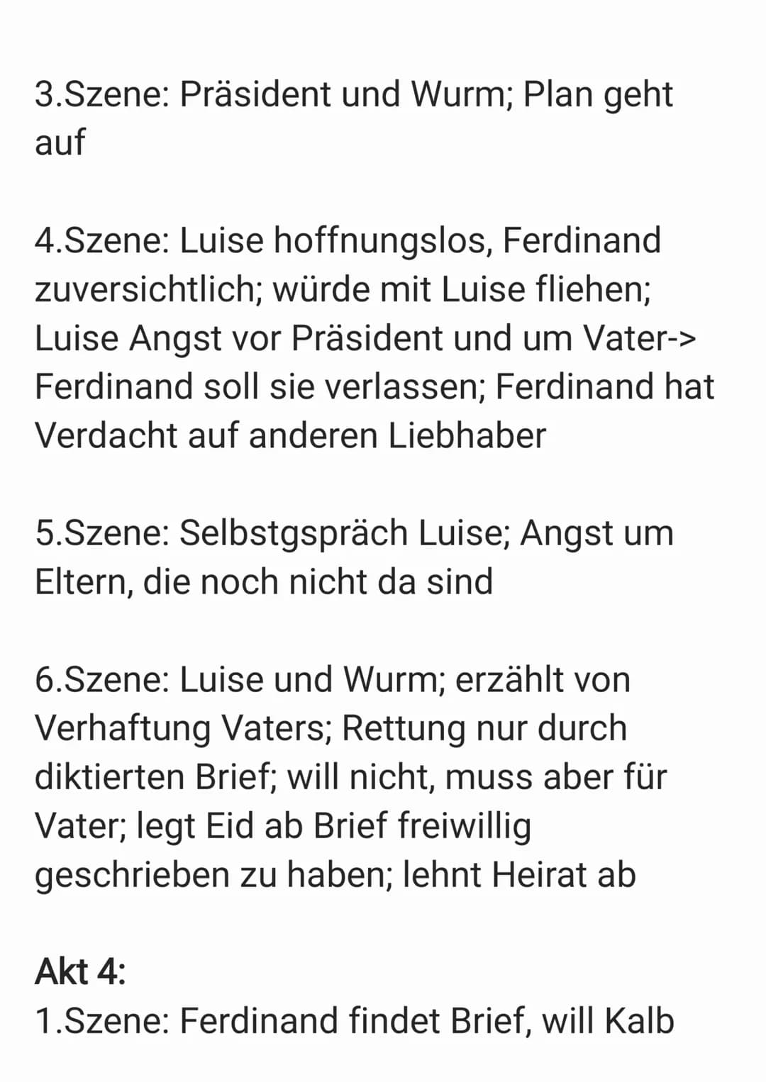 Kabale und Liebe
Akt 1:
1.Szene: Gespräch Miller und Millerin über
Beziehung von Luise und Ferdinand
2.Szene: Wurm will Luise heiraten-> bit