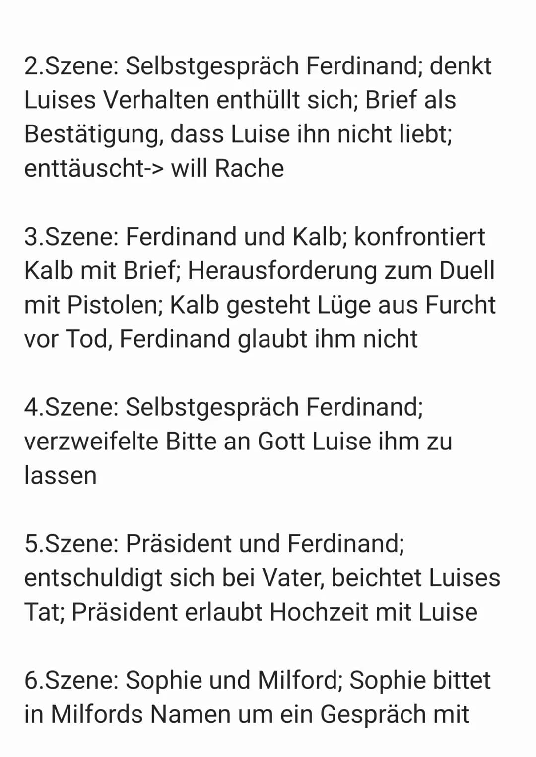 Kabale und Liebe
Akt 1:
1.Szene: Gespräch Miller und Millerin über
Beziehung von Luise und Ferdinand
2.Szene: Wurm will Luise heiraten-> bit