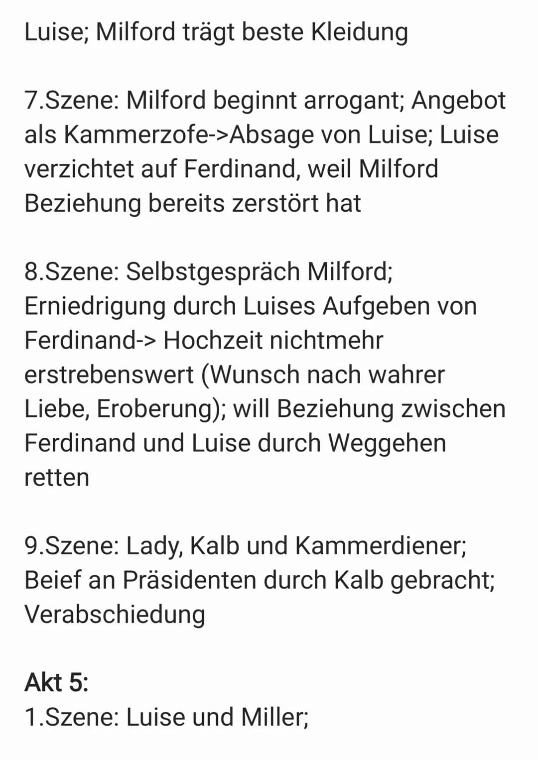 Kabale und Liebe
Akt 1:
1.Szene: Gespräch Miller und Millerin über
Beziehung von Luise und Ferdinand
2.Szene: Wurm will Luise heiraten-> bit