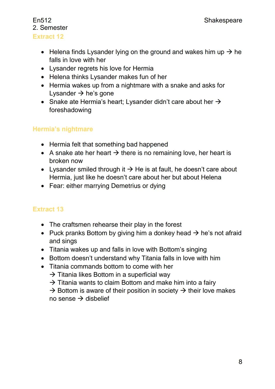 --- OCR Start ---
En512
2. Semester
Shakespeare
Shakespeare: A Midsummer Night's Dream
The iambic pentameter
• First syllabel is unstressed,