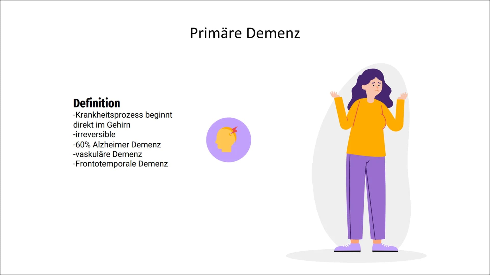 Demenz
Biologi
Reck
9 01
Inhalt
Definition & Symptome Ursachen
-Primäre Demenz
-Sekundäre Demenz
-Alzheimer Demenz
-Vaskuläre Demenz
-Fronto