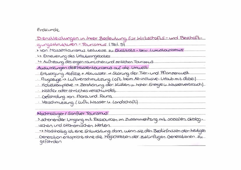 Erdkunde
Dienstleistungen in ihrer Bedeutung für Wirtschafts- und Beschöfligungs-
Tourismus
strukturen
-
Tourismusarten: das Motiv der Reise