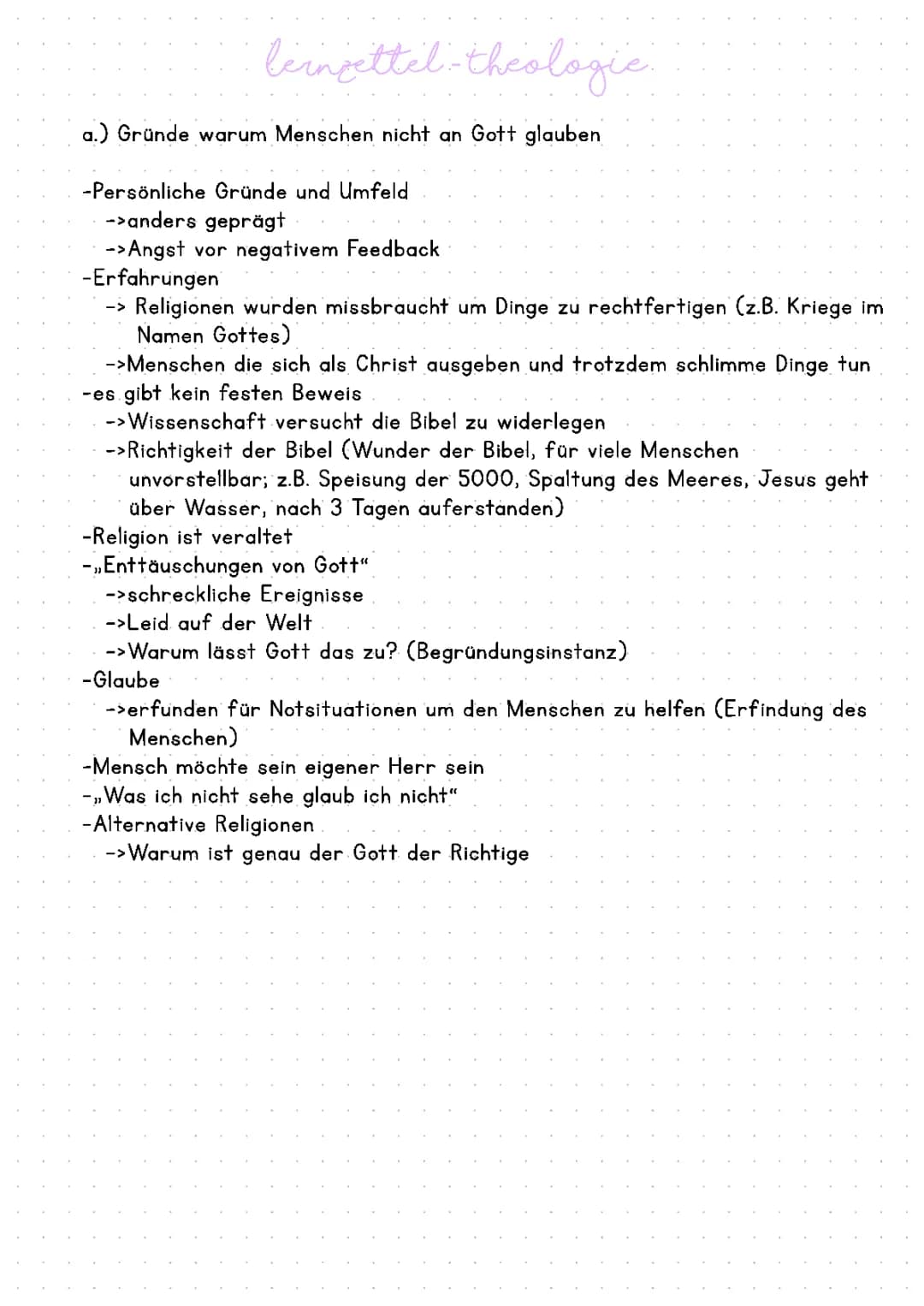 Gründe warum Menschen nicht an Gott glauben