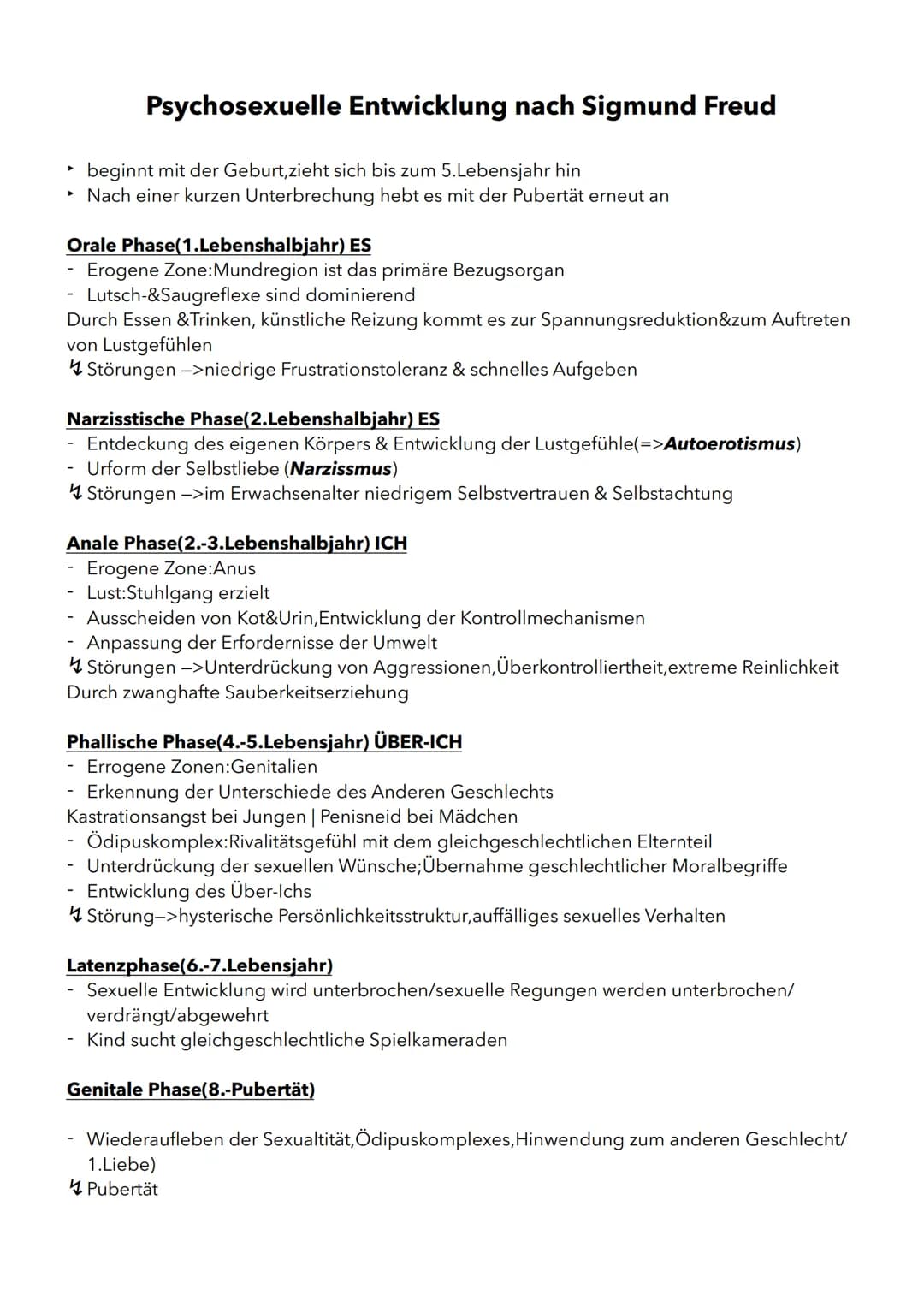 beginnt mit der Geburt,zieht sich bis zum 5.Lebensjahr hin
▸ Nach einer kurzen Unterbrechung hebt es mit der Pubertät erneut an
Psychosexuel