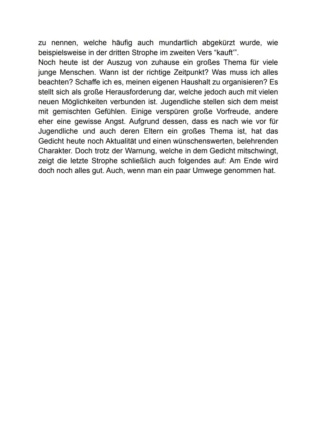Gedichtsinterpretation "die zwei Gesellen" von
Joseph von Eicherndorff
Früher oder später kommt im Leben eines Menschens der Tag, an
welchem