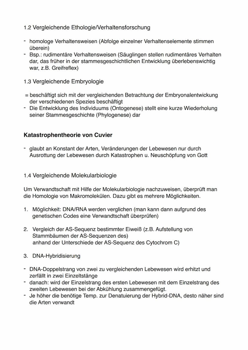 Methoden zur Rekonstruktion der Stammgeschichte
1. Homologien
Ähnlichkeiten biologischer Strukturen aufgrund gemeinsamer Abstammung
Die Arte