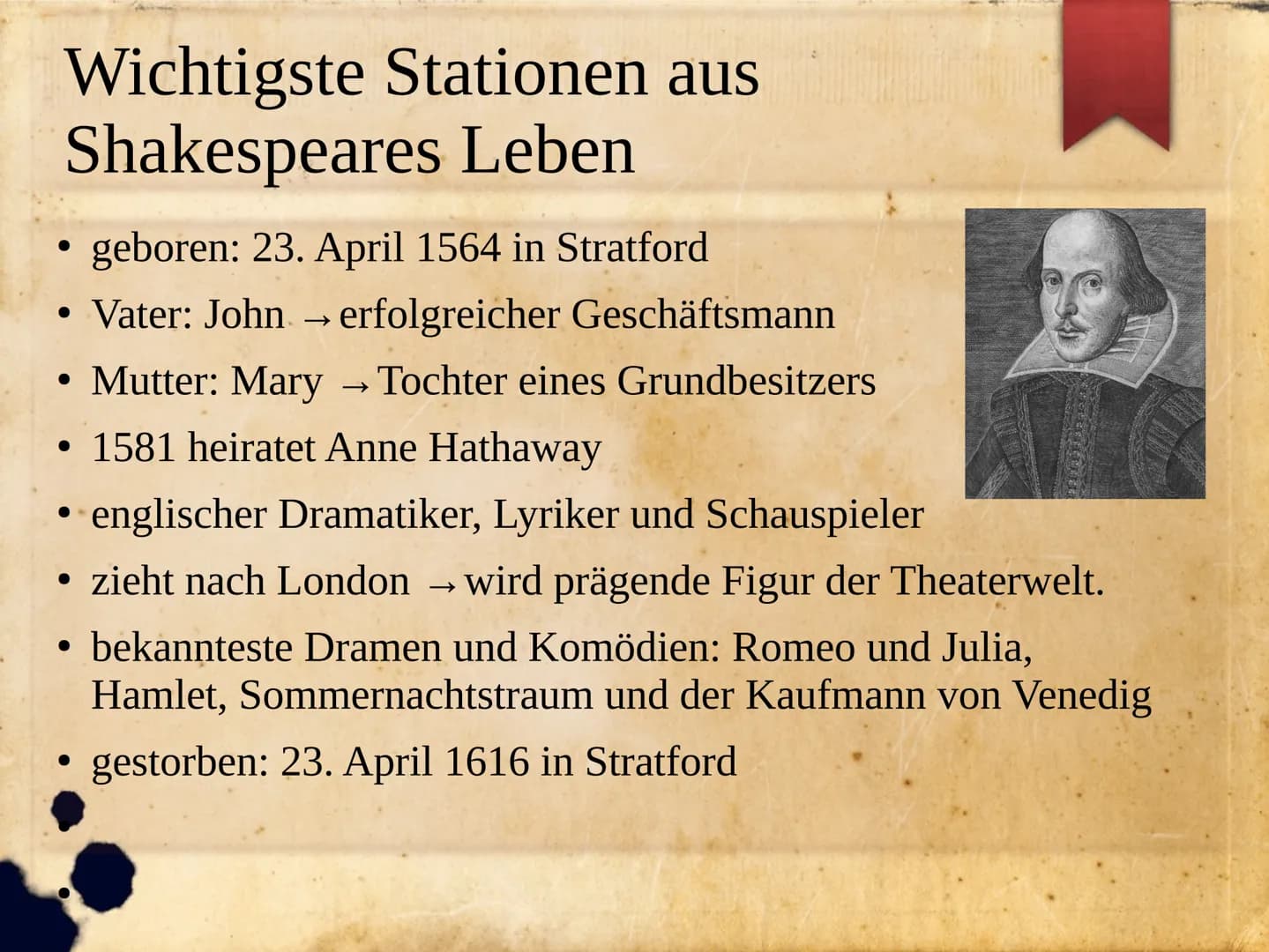 &
Romeo und Julia
von William Shakespeare
RÓMEÓ +JÚLIA Stationen des Vortrages
1. Wichtige Stationen aus Shakespeares Leben
2. Eigenarten de