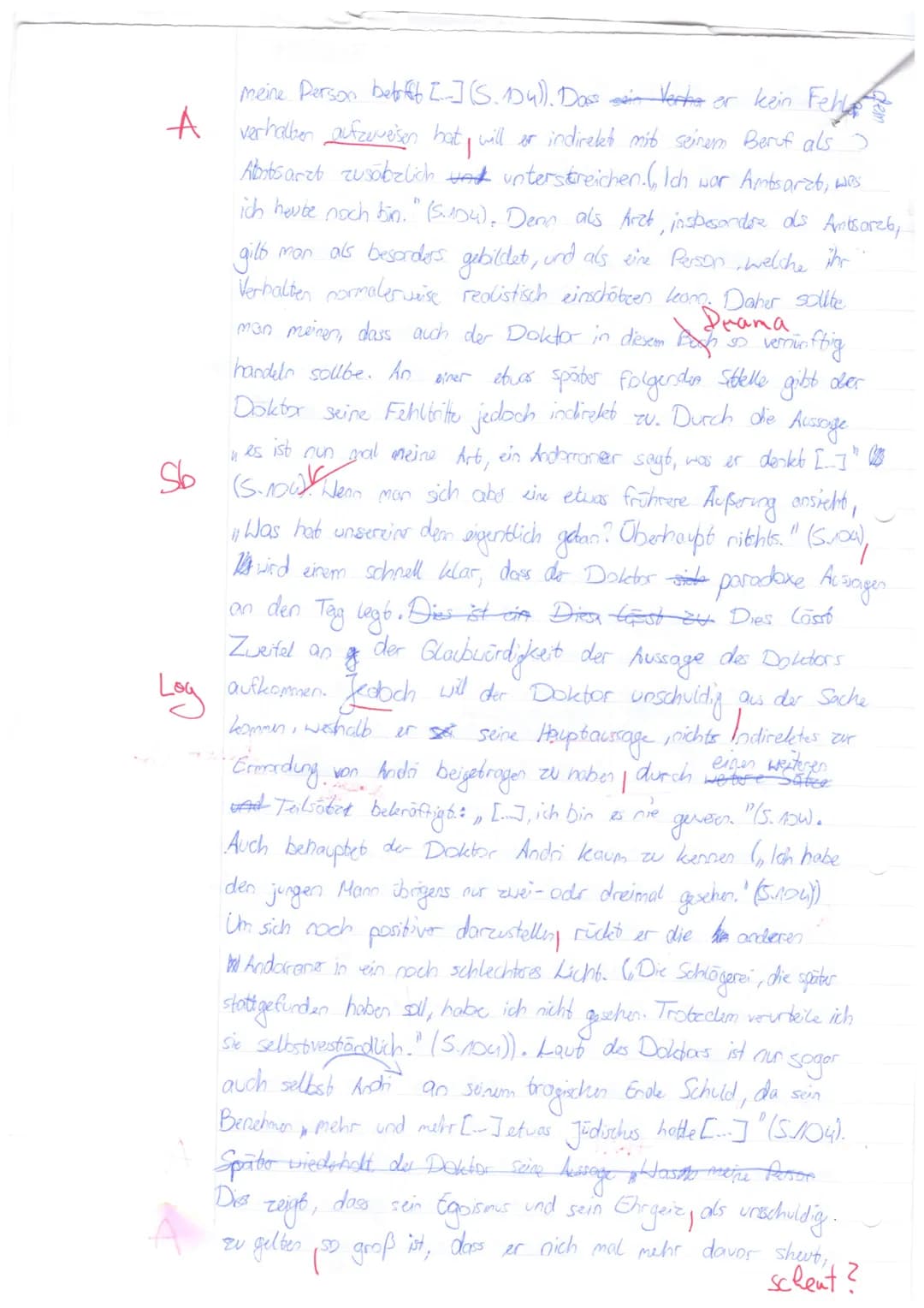 KA Nr. 3: Max Frisch, Andorra
7.5.2018
Aufgabe: Interpretiere den Textauszug. Gehe dabei auch auf des Verhaltens des Doktors zu
seiner Schul