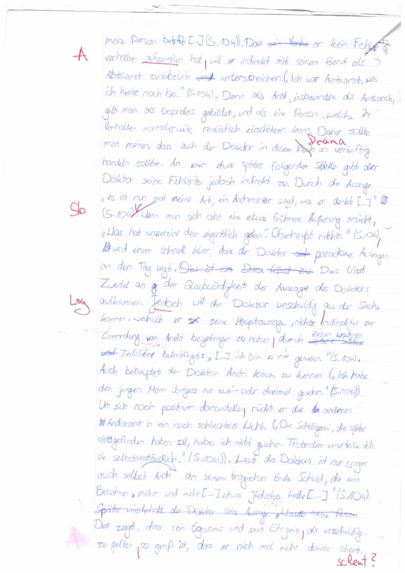 KA Nr. 3: Max Frisch, Andorra
7.5.2018
Aufgabe: Interpretiere den Textauszug. Gehe dabei auch auf des Verhaltens des Doktors zu
seiner Schul