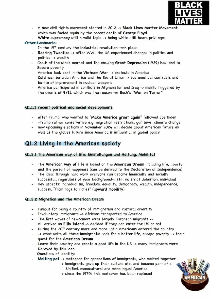 Inhalte QI
Q1.1 The USA
-
formation of a nation
Q1.1.1 Development and principles of American democracy and the Constitution
-
-
I
-
-
-
-
N