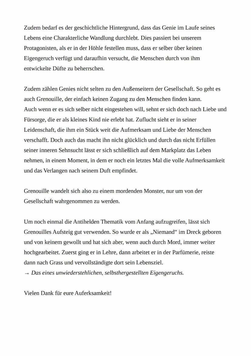 Das Parfum
Patrick Süskind
- wie ihr wisst halte ich heute mein Referat über ,,Das Parfum" von Patrick Süskind, schön, dass ihr trotzdem all