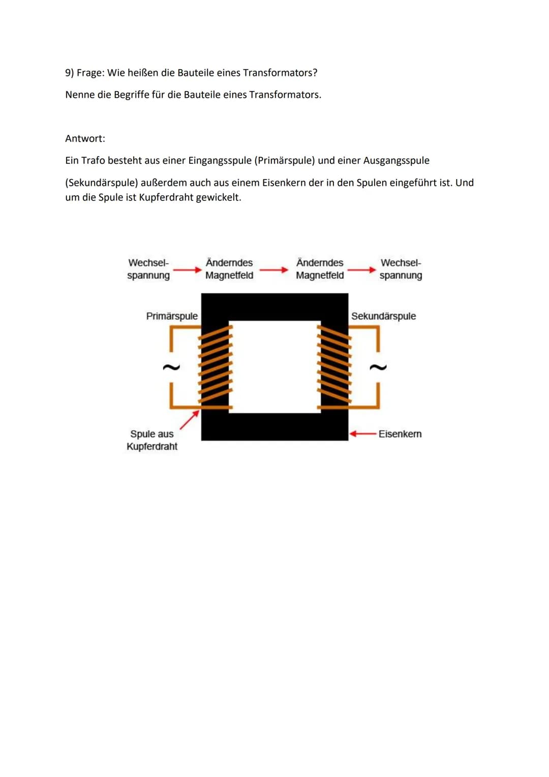 1 Frage: Wie kann man die Stromstärke einer Stromquelle mit Hilfe von Spulen und
Eisenkern (Transformatoren) vergrößern und verkleinern?
Die