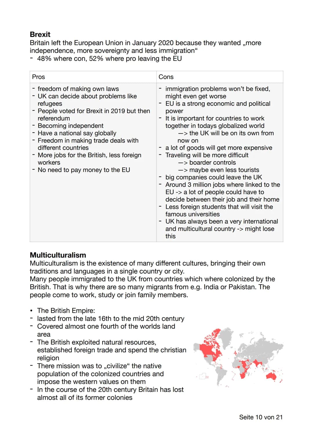 Englisch Lernblätter
Table of Contents
1. American Dream
- important information about America
- The American political system
2. Globalisat