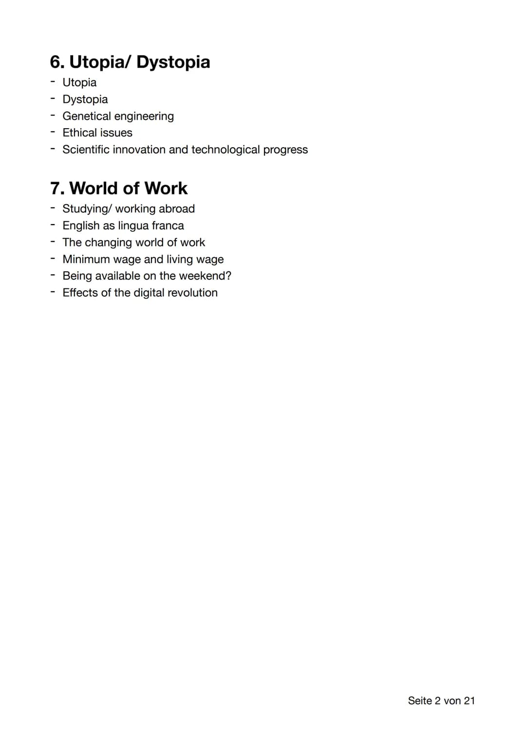 Englisch Lernblätter
Table of Contents
1. American Dream
- important information about America
- The American political system
2. Globalisat