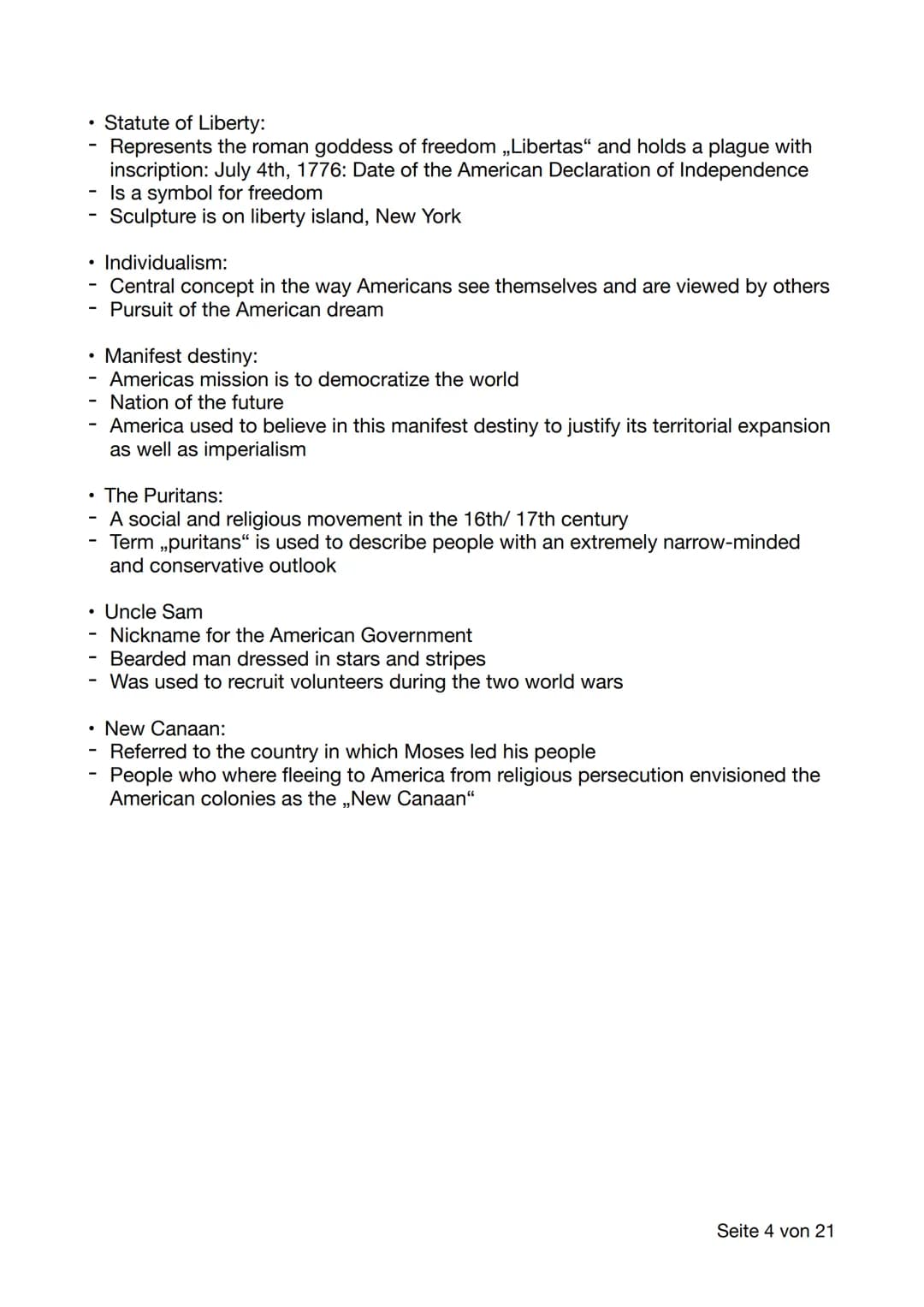 Englisch Lernblätter
Table of Contents
1. American Dream
- important information about America
- The American political system
2. Globalisat