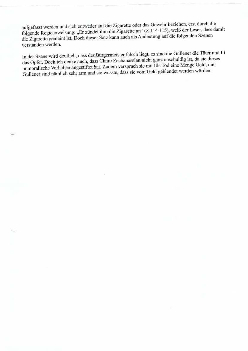 Deutsch - Interpretation der Dramenszene
In der vorliegenden Szene aus dem Drama "Der Besuch der alten Dame" von Friedrich Dürrenmatt,
urauf