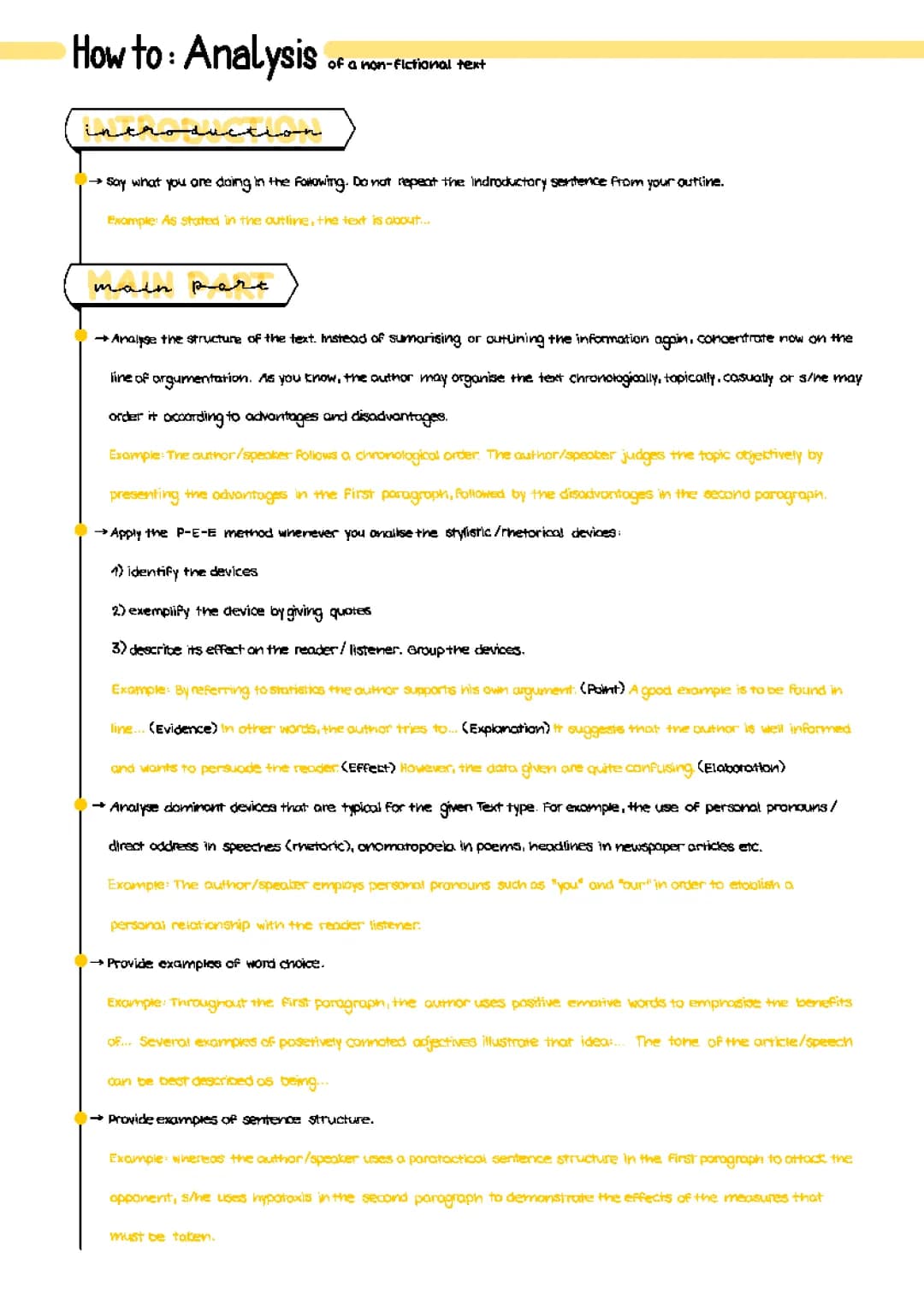 How to: write an analysis 