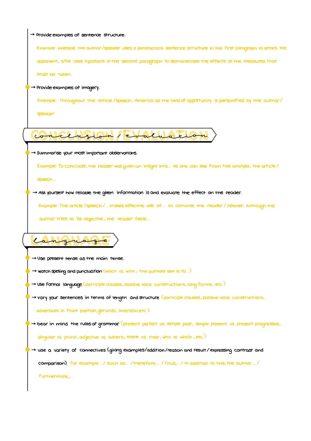 How to Analysis
ntroduction
→Say what you are doing in the following. Do not repeat the indroductory sentence from your outline.
Example: AS