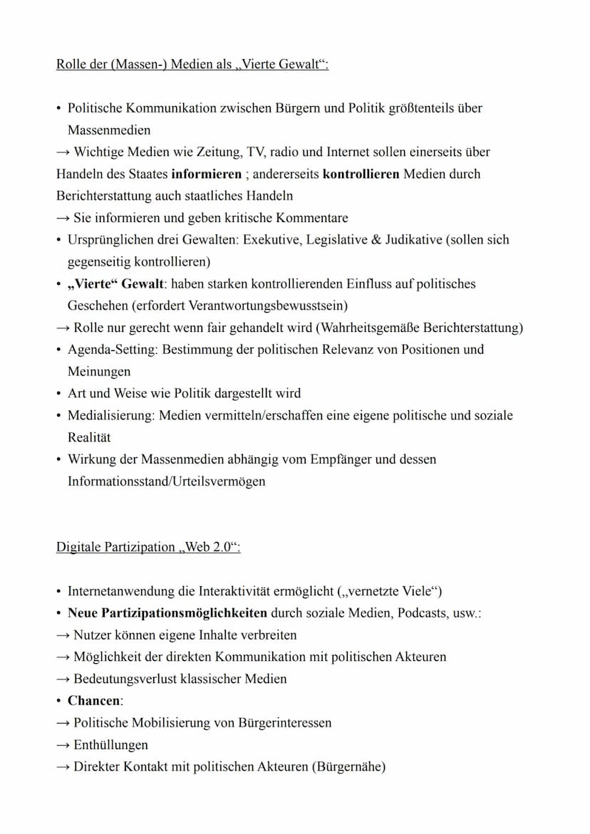 PoWi LK - Abitur 2022
Lernzettel
12.1.: Politische Partizipation zwischen Anspruch und Wirklichkeit
Der politische Prozess
Dimensionen der P