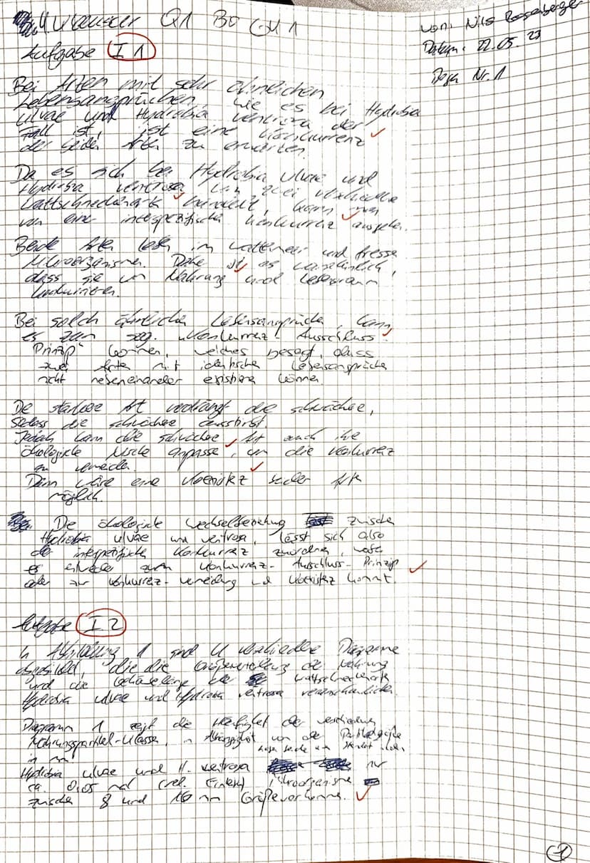 22.05.2023
Aufgabe 1: Ökologie - Beziehungen zwischen zwei Wattschneckenarten
Name: Nils Rosenberger
Aufgabenstellung:
Punkte
1.1
Erklären S