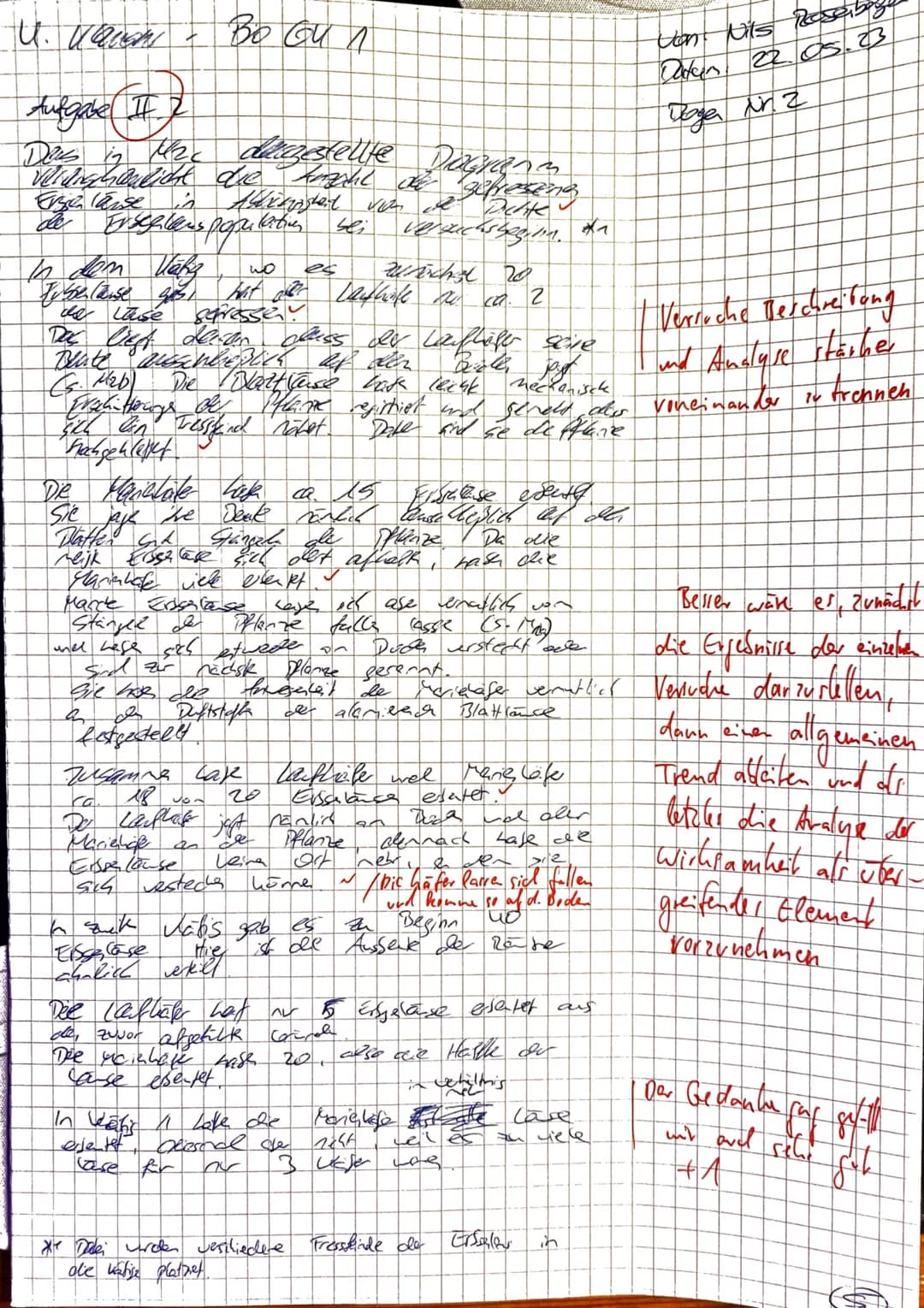 22.05.2023
Aufgabe 1: Ökologie - Beziehungen zwischen zwei Wattschneckenarten
Name: Nils Rosenberger
Aufgabenstellung:
Punkte
1.1
Erklären S